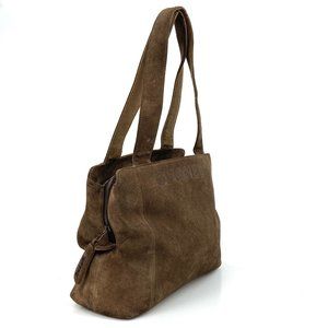 CHANEL Handbag tote CC suede brown